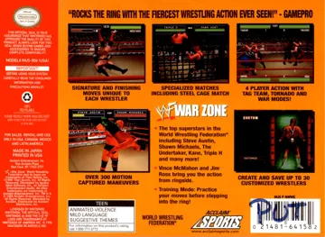 WWF War Zone (USA) box cover back